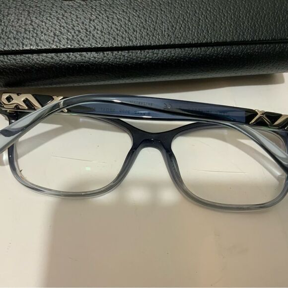 Burberry Blue Gray Clear Lucite Wayfarer Glasses Italy B2242 3599 53 17 140 - Picture 8 of 10